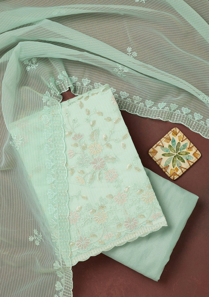 Sky Blue Cording Tissue Saree-koskii