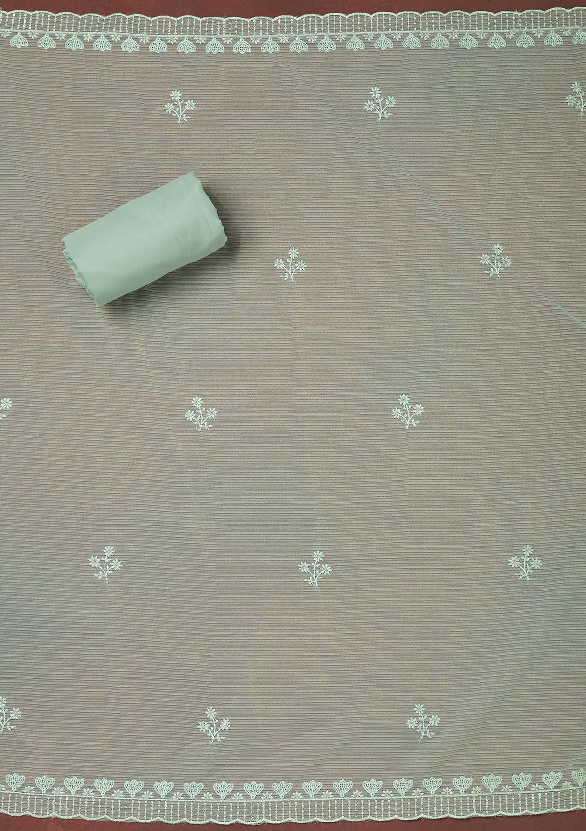 Sky Blue Cording Tissue Saree-koskii