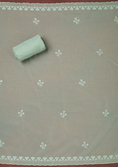 Sky Blue Cording Tissue Saree-koskii