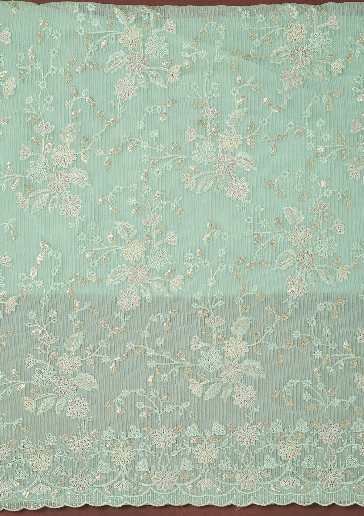 Sky Blue Cording Tissue Saree-koskii
