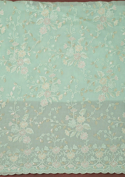 Sky Blue Cording Tissue Saree-koskii