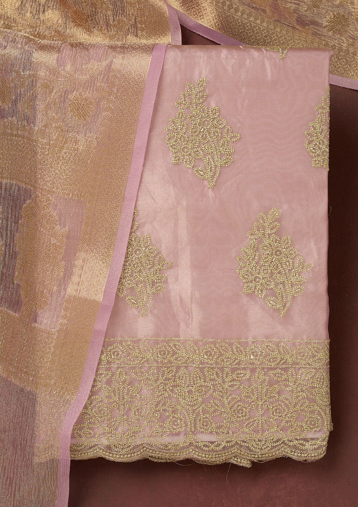 Black Threadwork Chiffon Saree-koskii
