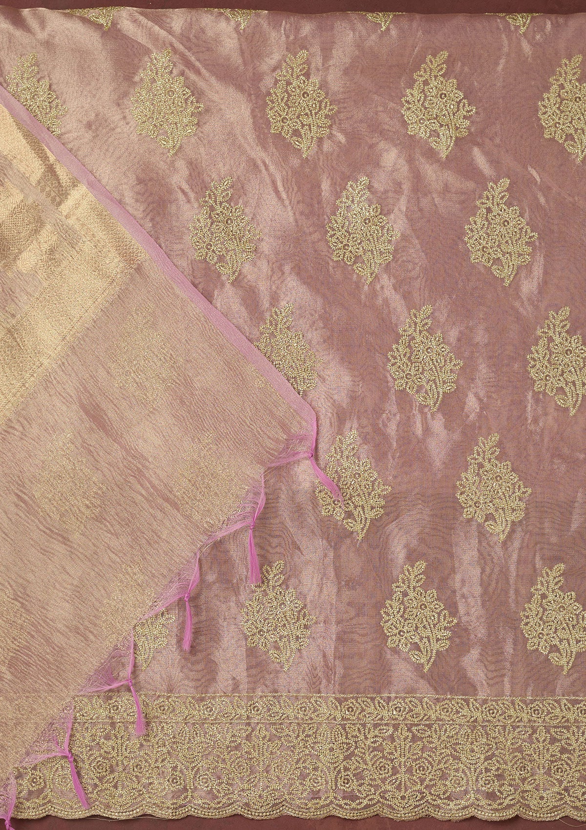 Black Threadwork Chiffon Saree-koskii