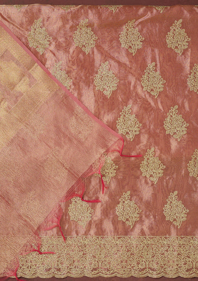 Sky Blue Cording Tissue Saree-koskii