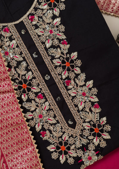 Navy Blue Stonework Chiffon Saree-koskii