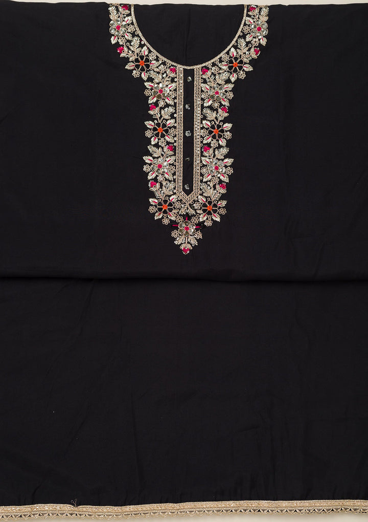 Navy Blue Stonework Chiffon Saree-koskii