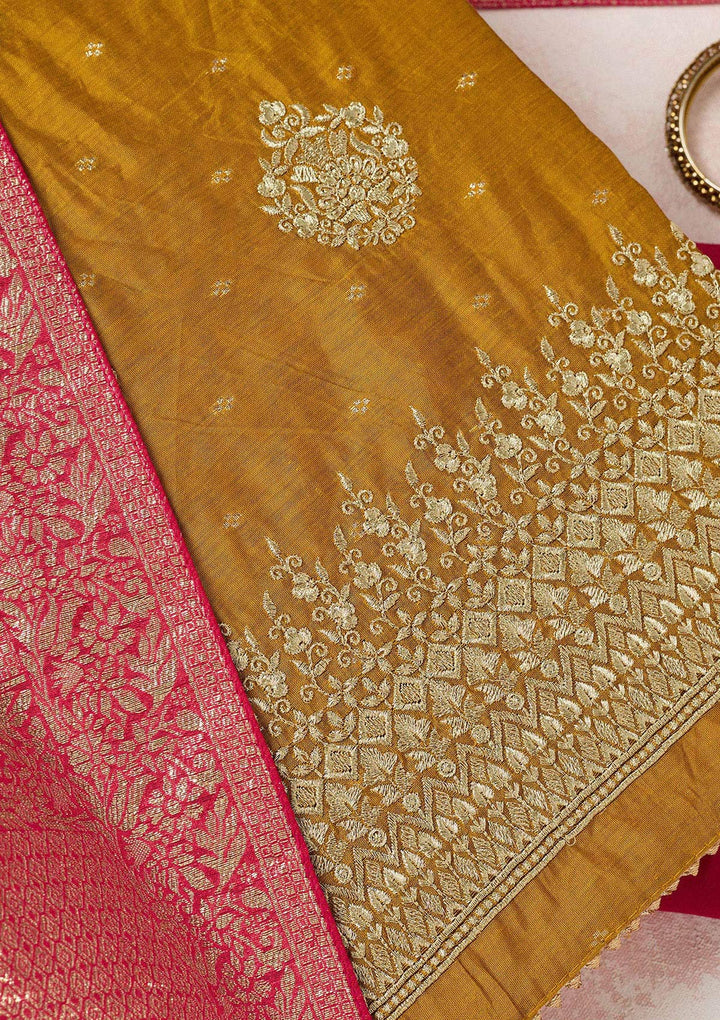 Lavender Stonework (Gold) Tissue Saree-koskii