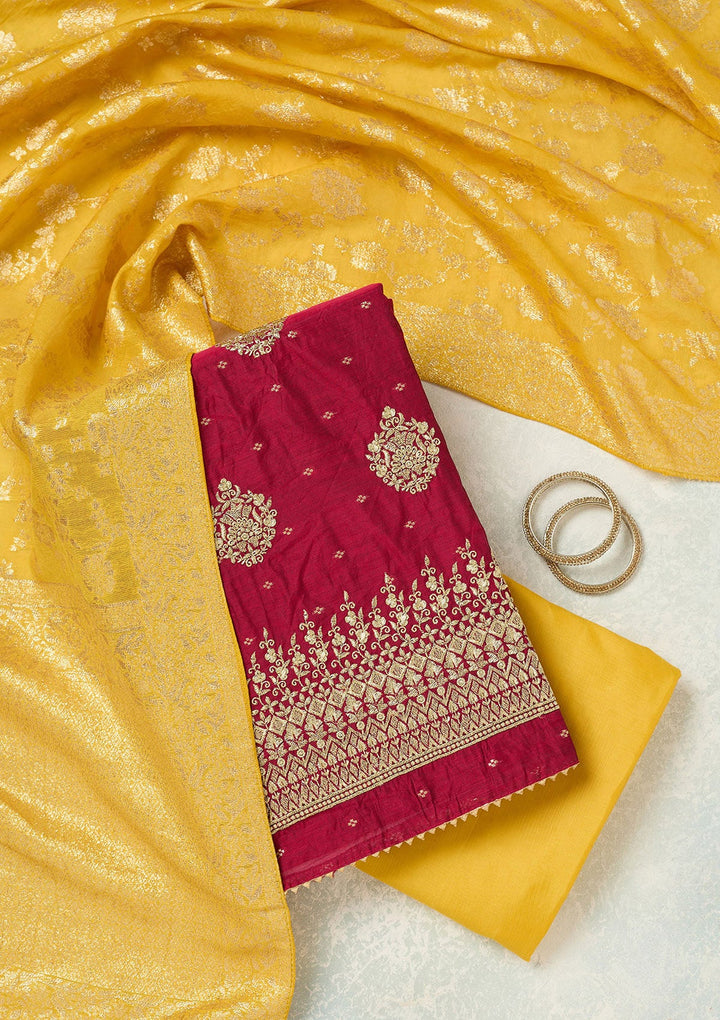 Mustard Zariwork (Gold) Organza Saree-koskii