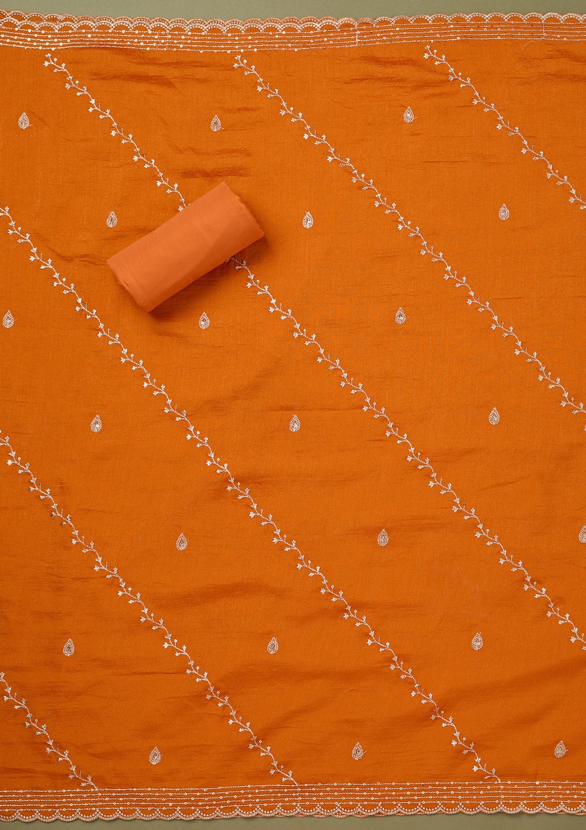 Pink Zariwork Soft Raw Silk Unstitched Salwar Suit-koskii