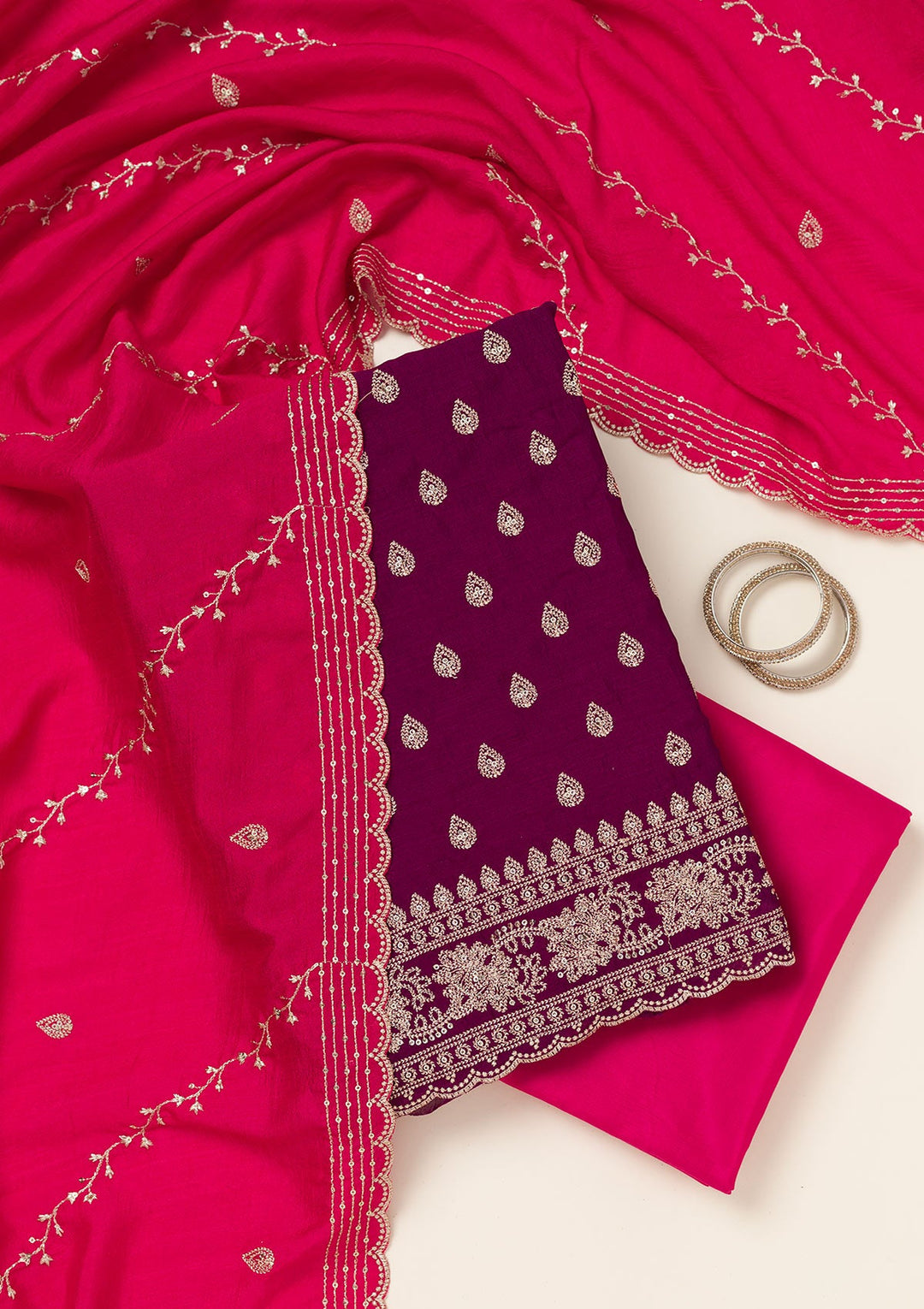 Wine Stonework (Gold) Georgette Saree-koskii
