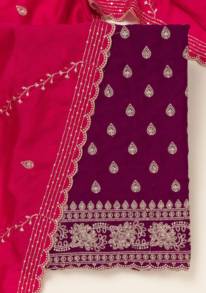 Wine Stonework (Gold) Georgette Saree-koskii