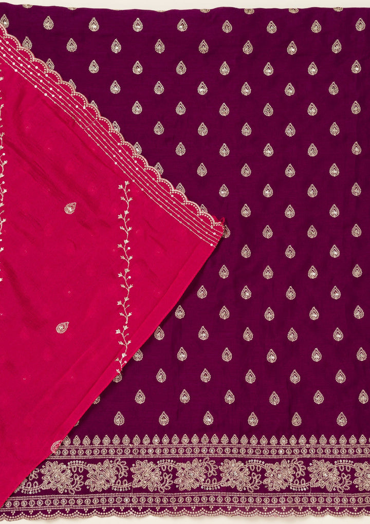 Wine Stonework (Gold) Georgette Saree-koskii