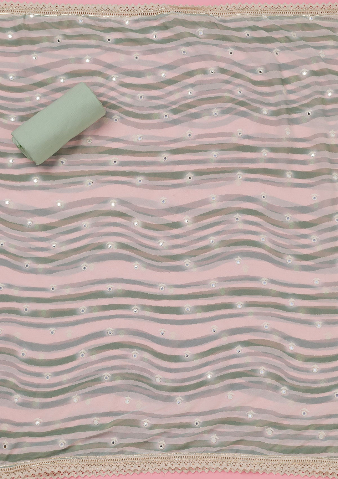 Sea Green Threadwork Cotton Unstitched Salwar Suit-koskii