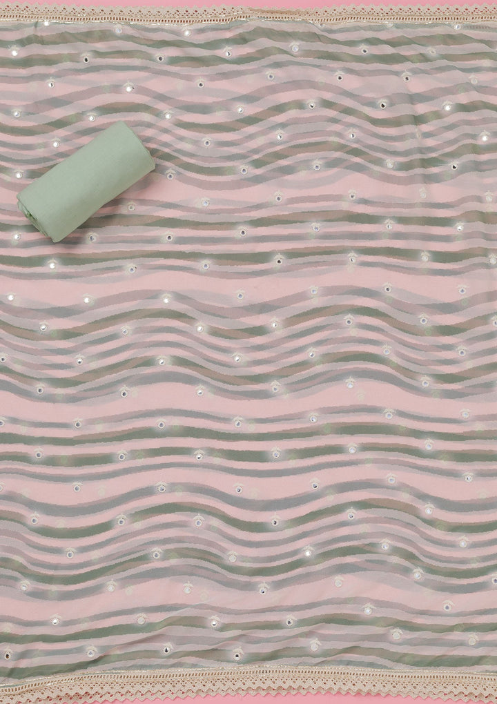 Sea Green Threadwork Cotton Unstitched Salwar Suit-koskii