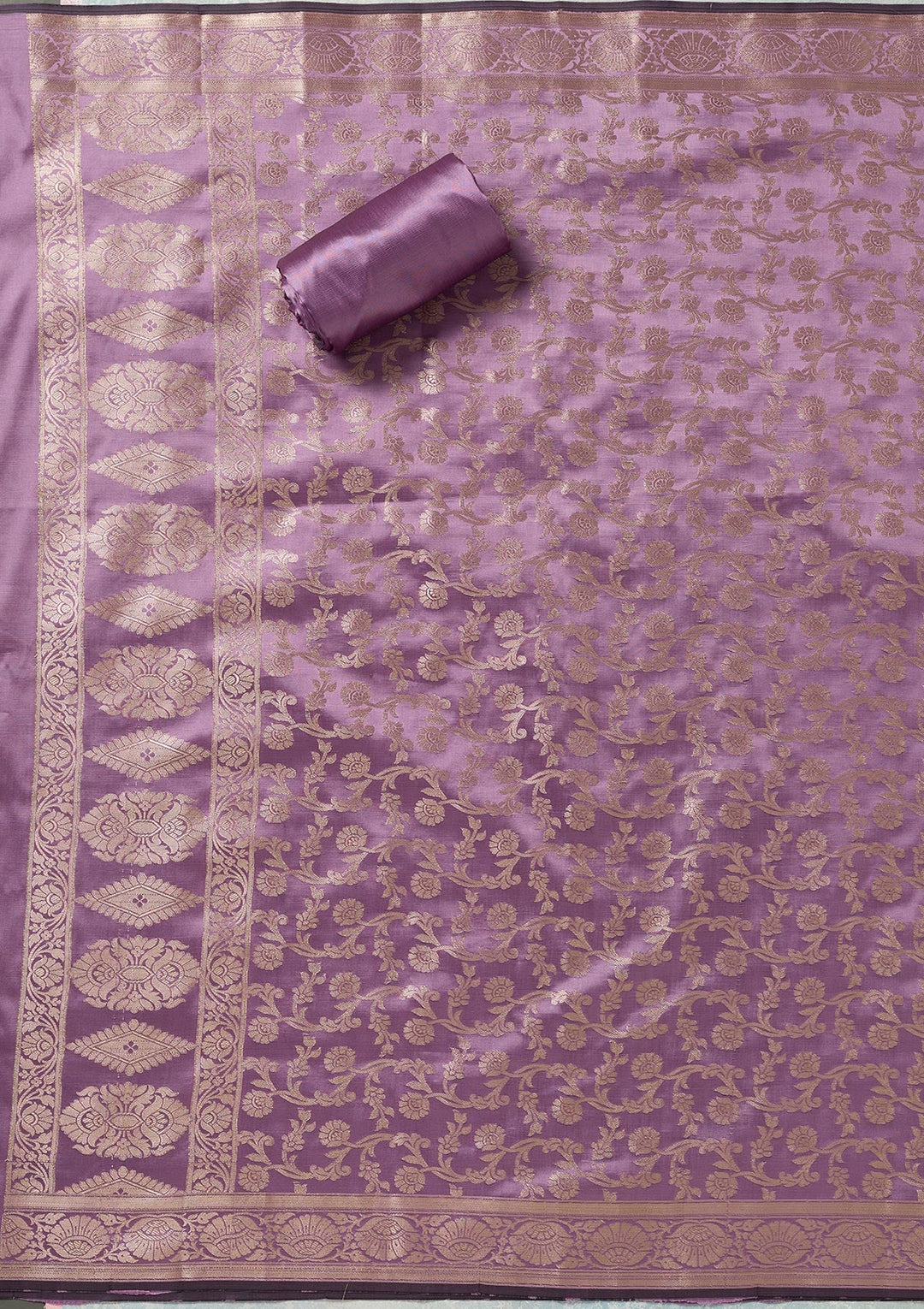 Royal Blue Zariwork (Gold) Banarasi Unstitched Salwar Suit-koskii