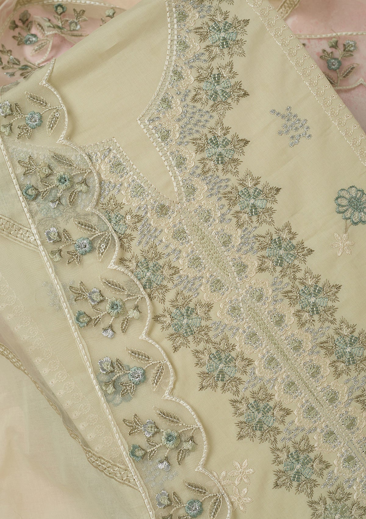 Mehendi Stonework (Gold) Tissue Saree-koskii