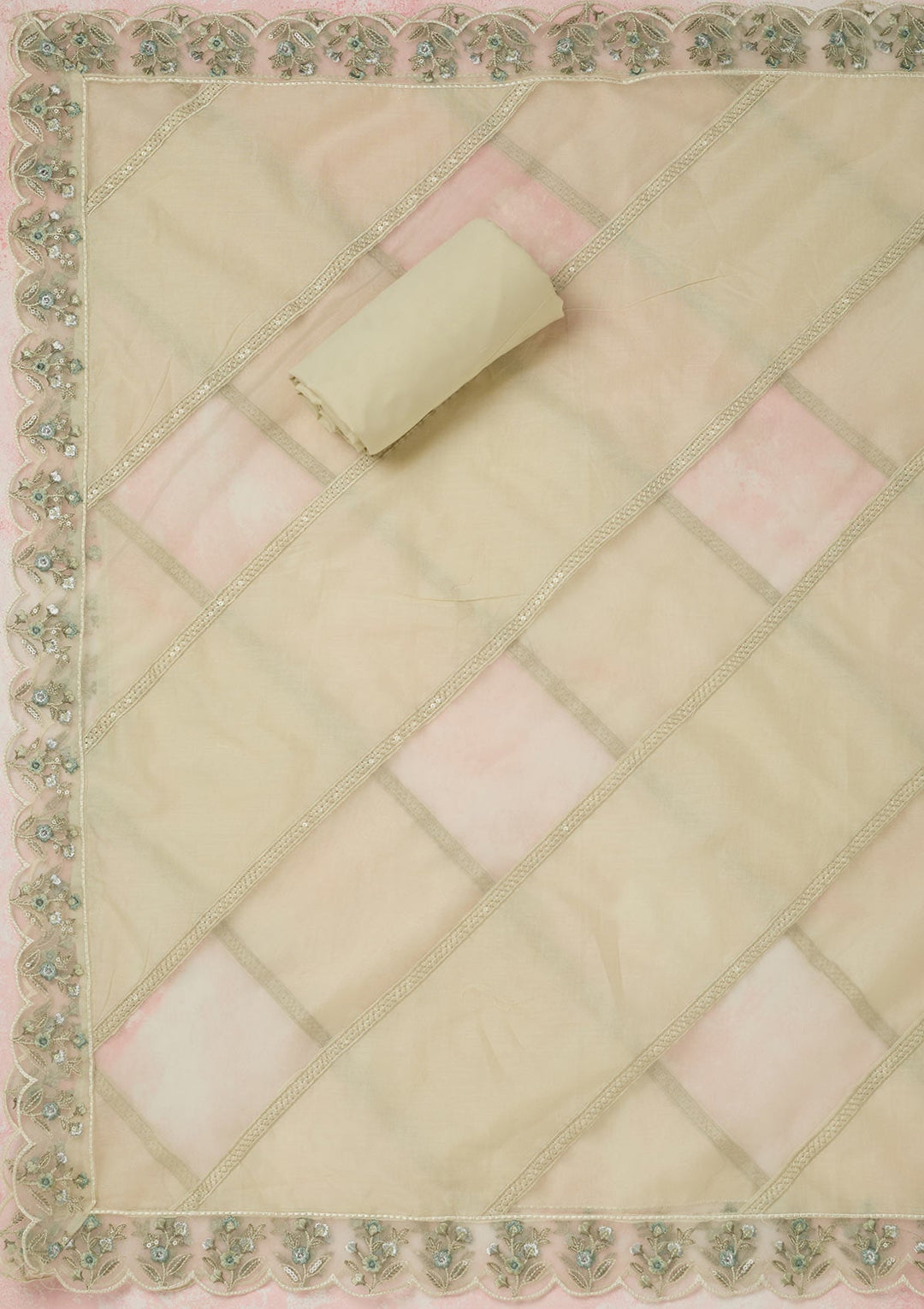 Mustard Threadwork Georgette Saree-koskii