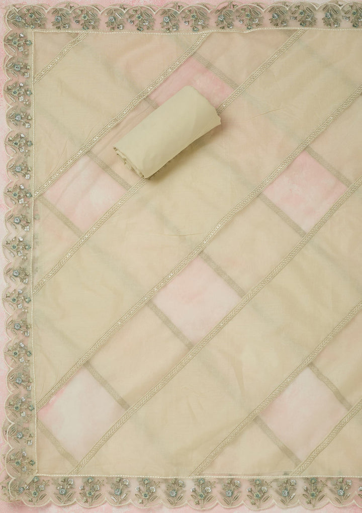 Mustard Threadwork Georgette Saree-koskii