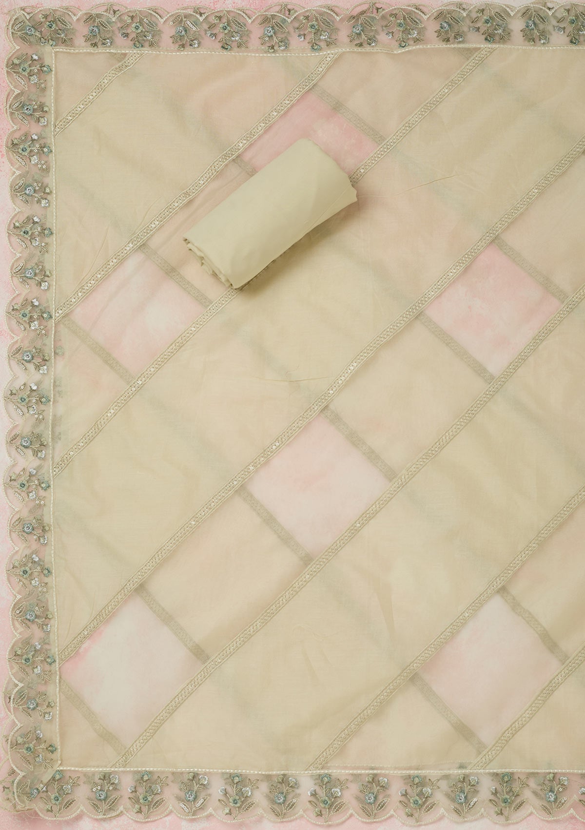 Mustard Threadwork Georgette Saree-koskii