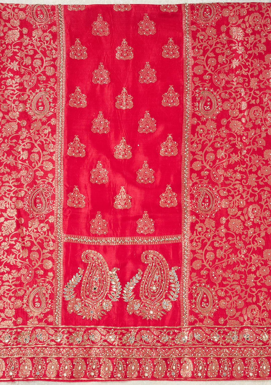 Rani Pink Stonework (Silver) Dola Silk Unstitched Salwar Suit
