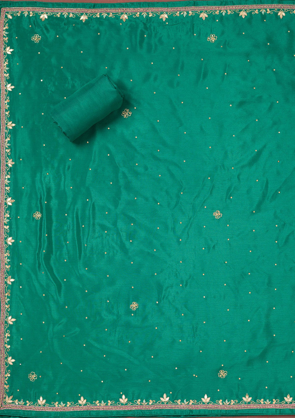Rama Green Stonework Georgette Unstitched Salwar Suit-Koskii