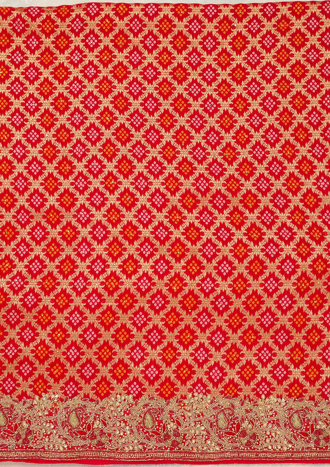 Red Stonework (Silver) Georgette Unstitched Salwar Suit