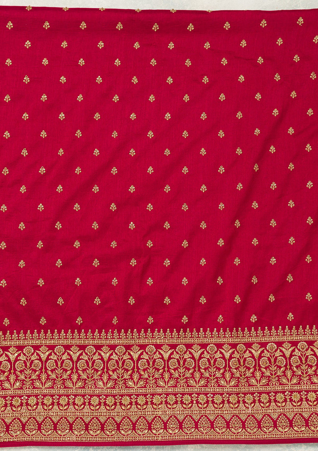 Rani Pink Cording Soft Raw Silk Unstitched Salwar Suit