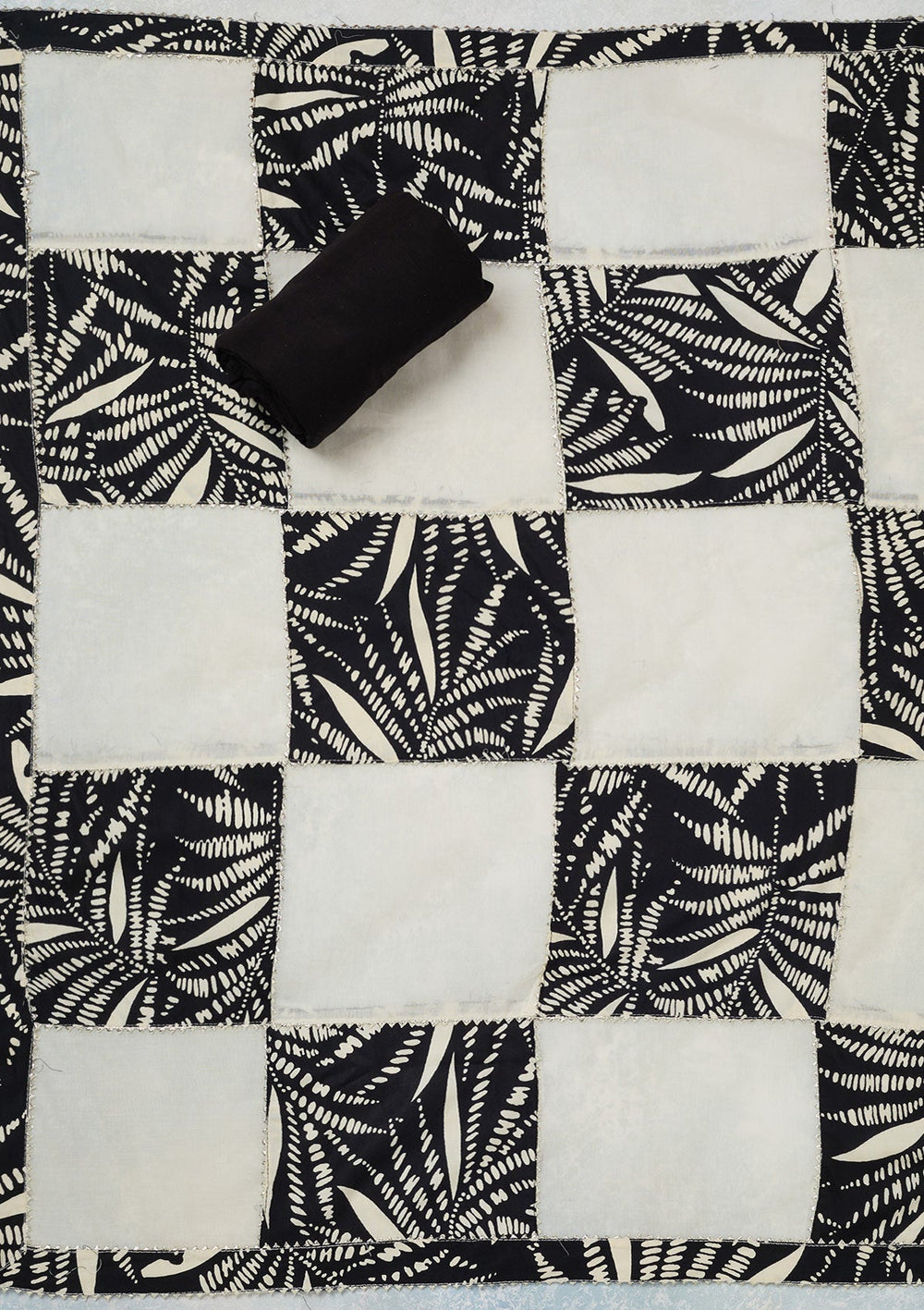 Cream Threadwork Cotton Unstitched Salwar Suit-koskii