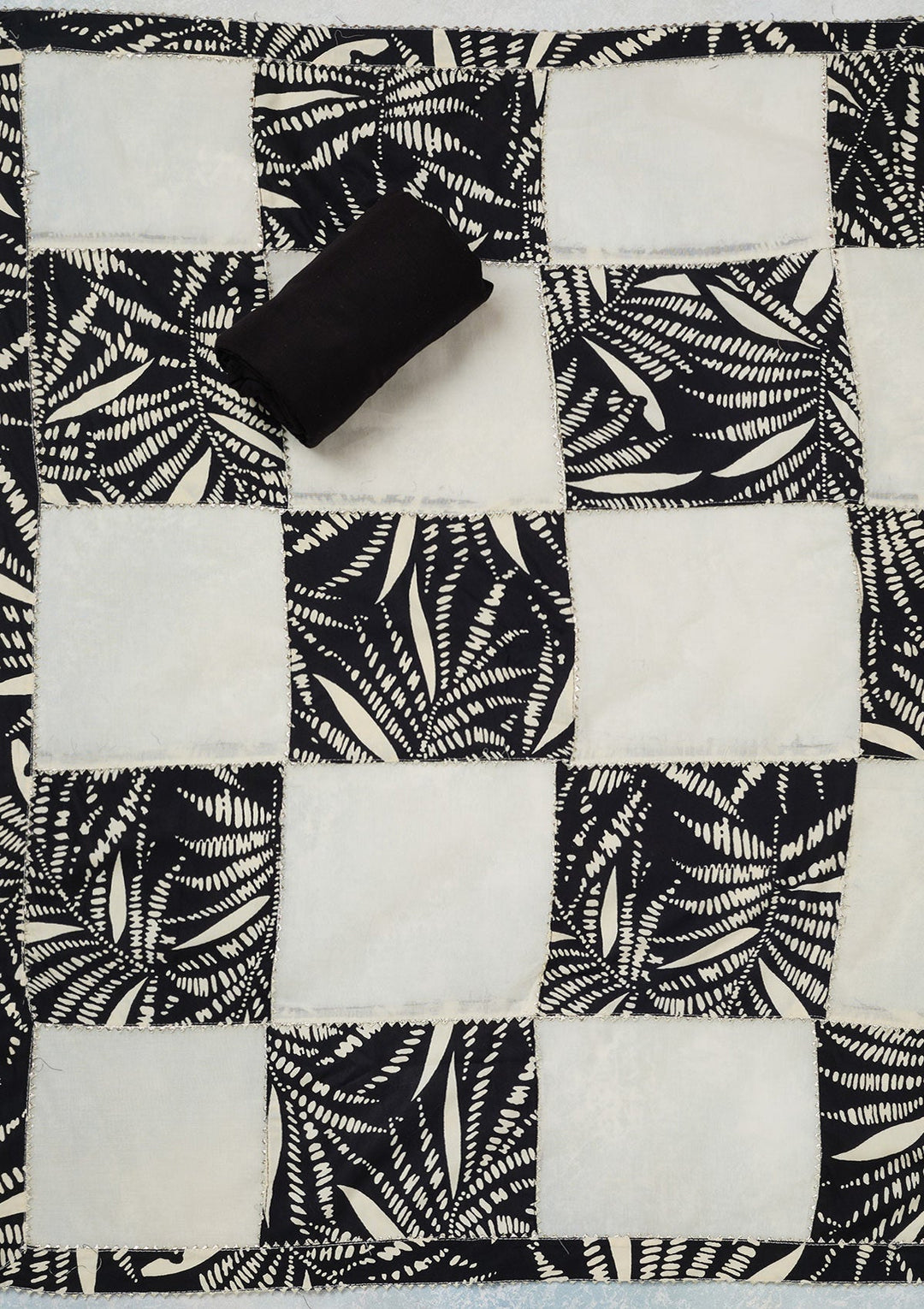 Cream Threadwork Cotton Unstitched Salwar Suit-koskii