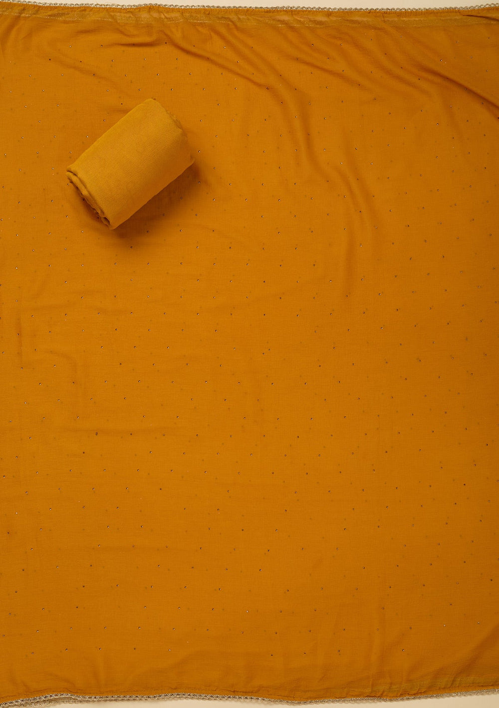 Mustard Threadwork Georgette Unstitched Salwar Suit_koskii
