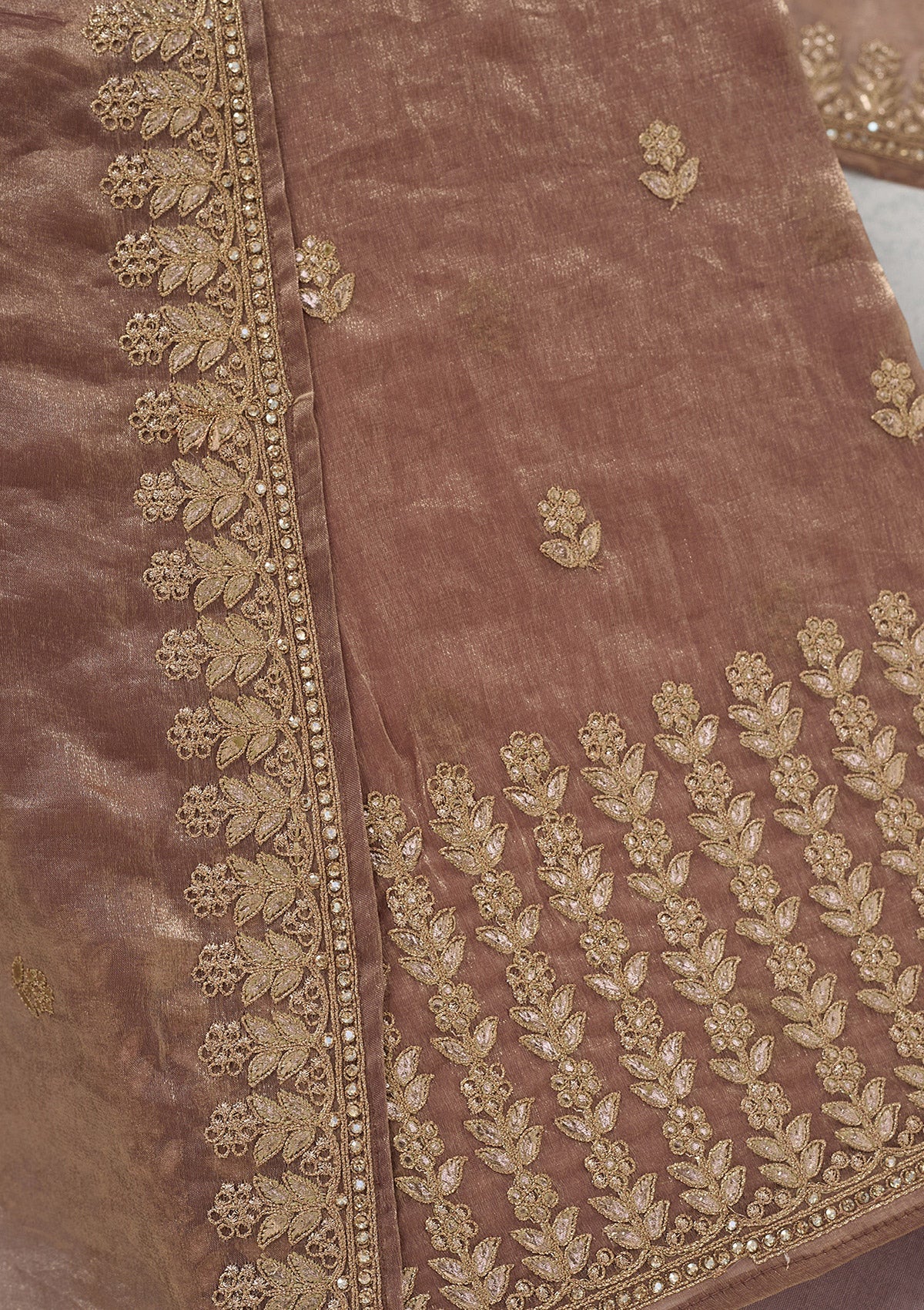 Mauve Gotapatti Semi Crepe Unstitched Salwar Suit_koskii