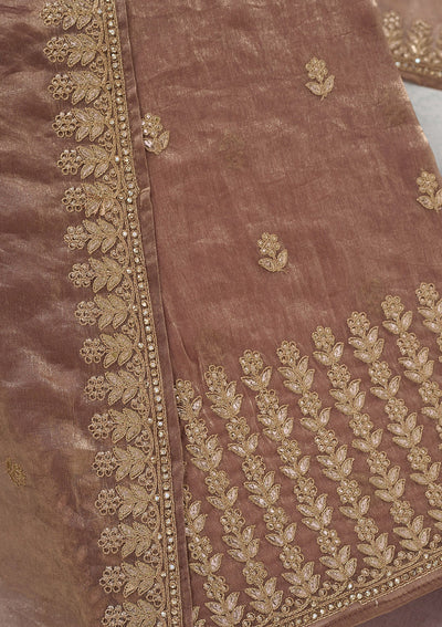 Mauve Gotapatti Semi Crepe Unstitched Salwar Suit_koskii