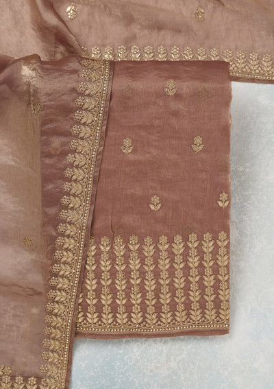 Mauve Gotapatti Semi Crepe Unstitched Salwar Suit_koskii