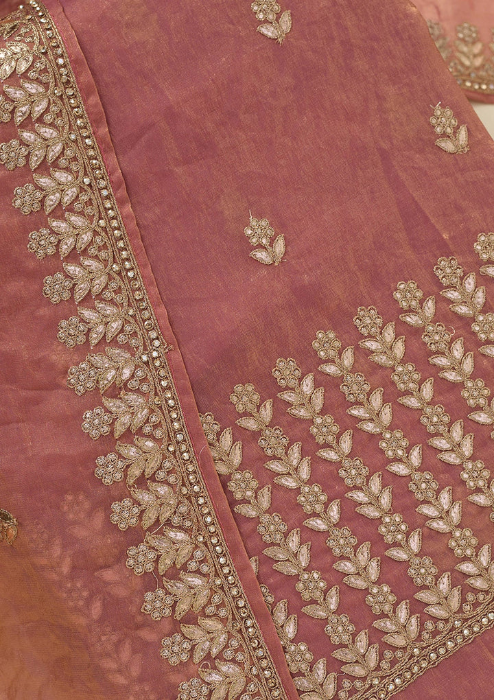 Onion Pink Gotapatti Semi Crepe Unstitched Salwar Suit_koskii