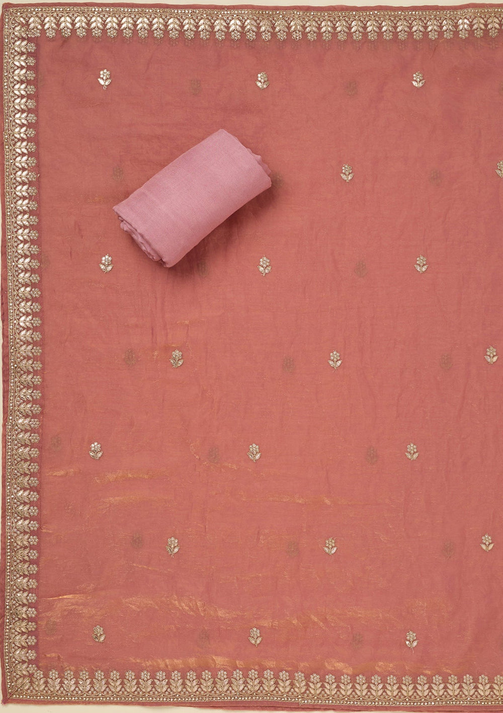 Onion Pink Gotapatti Semi Crepe Unstitched Salwar Suit_koskii