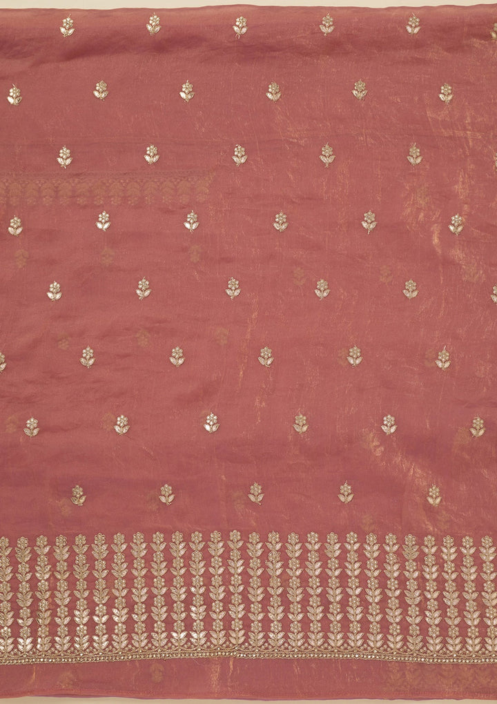 Onion Pink Gotapatti Semi Crepe Unstitched Salwar Suit_koskii