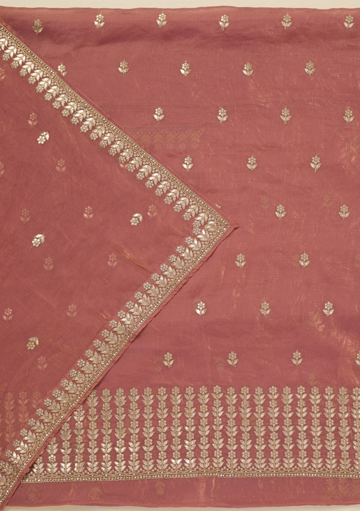 Onion Pink Gotapatti Semi Crepe Unstitched Salwar Suit_koskii