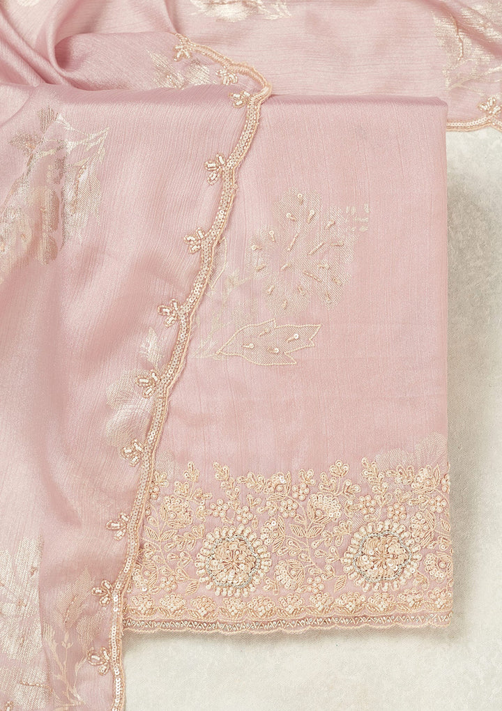 Lavender Cutdana Chinon Unstitched Salwar Suit