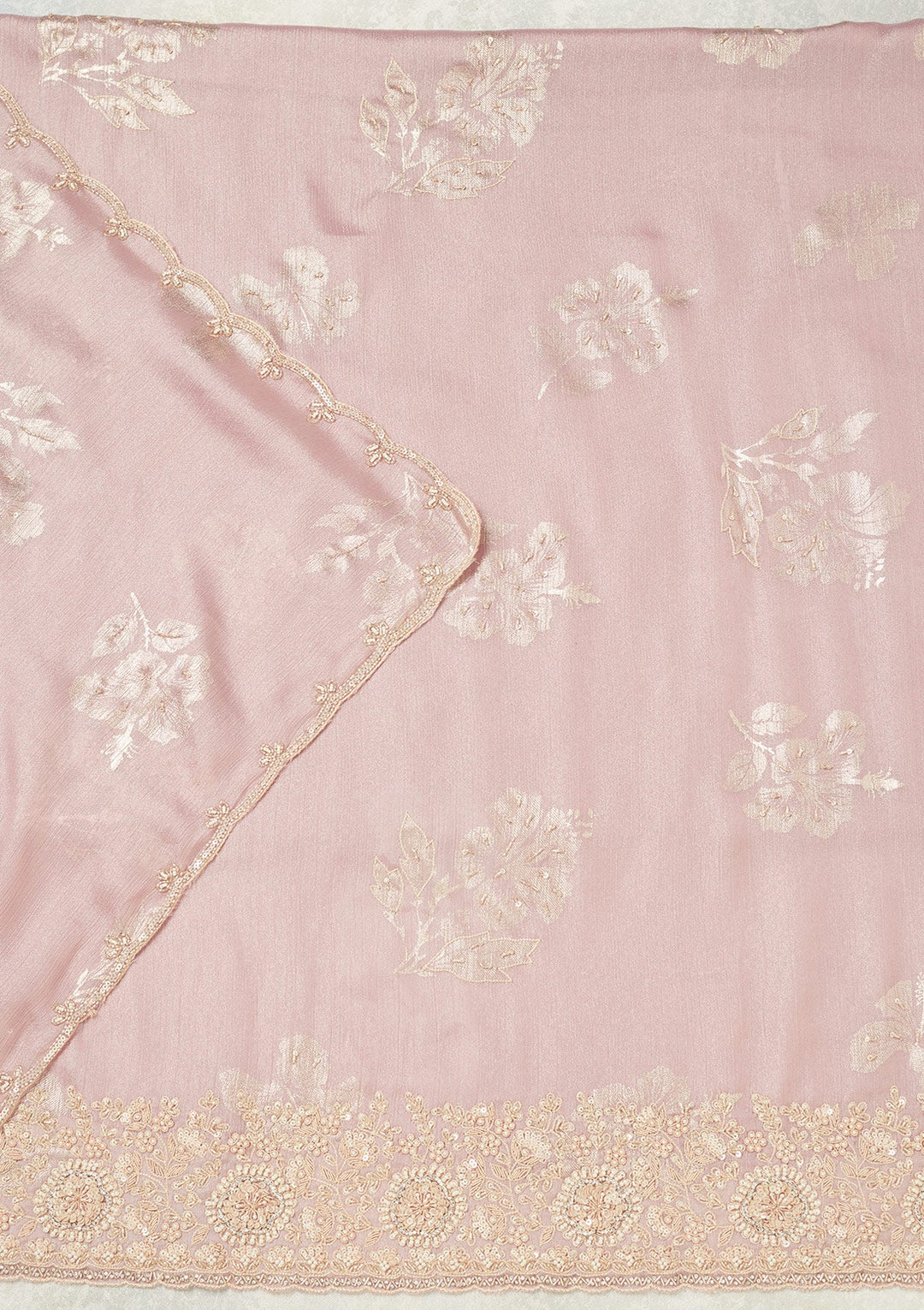 Lavender Cutdana Chinon Unstitched Salwar Suit