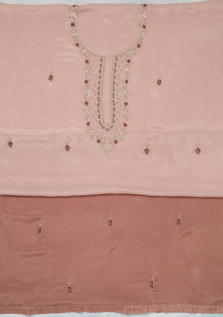 Mauve Cutdana Georgette Unstitched Salwar Suit