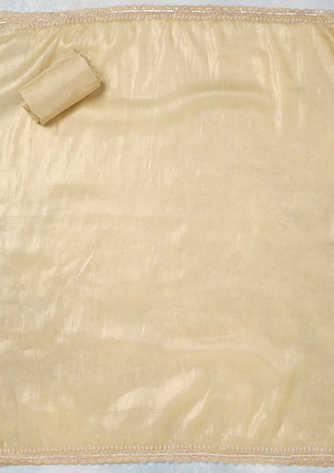 Gold Zariwork Tissue Unstitched Salwar Suit-koskii