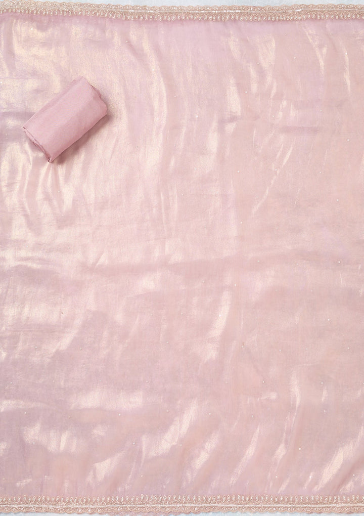 Lavender Zariwork Tissue Unstitched Salwar Suit-koskii