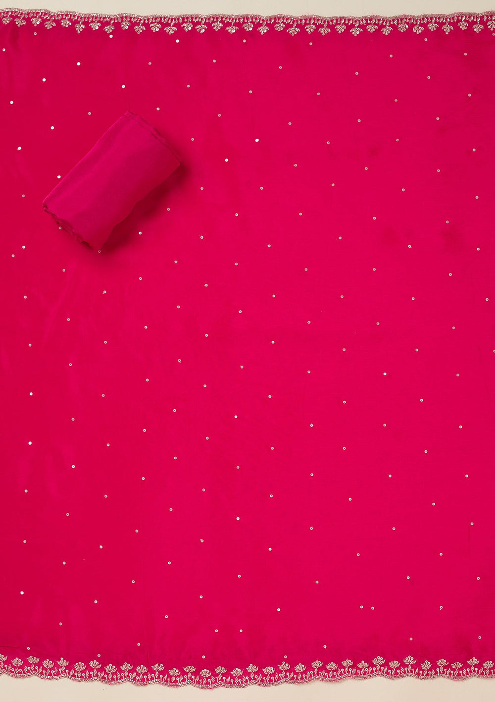 Rani Pink Cutdana Crepe Unstitched Salwar Suit-koskii