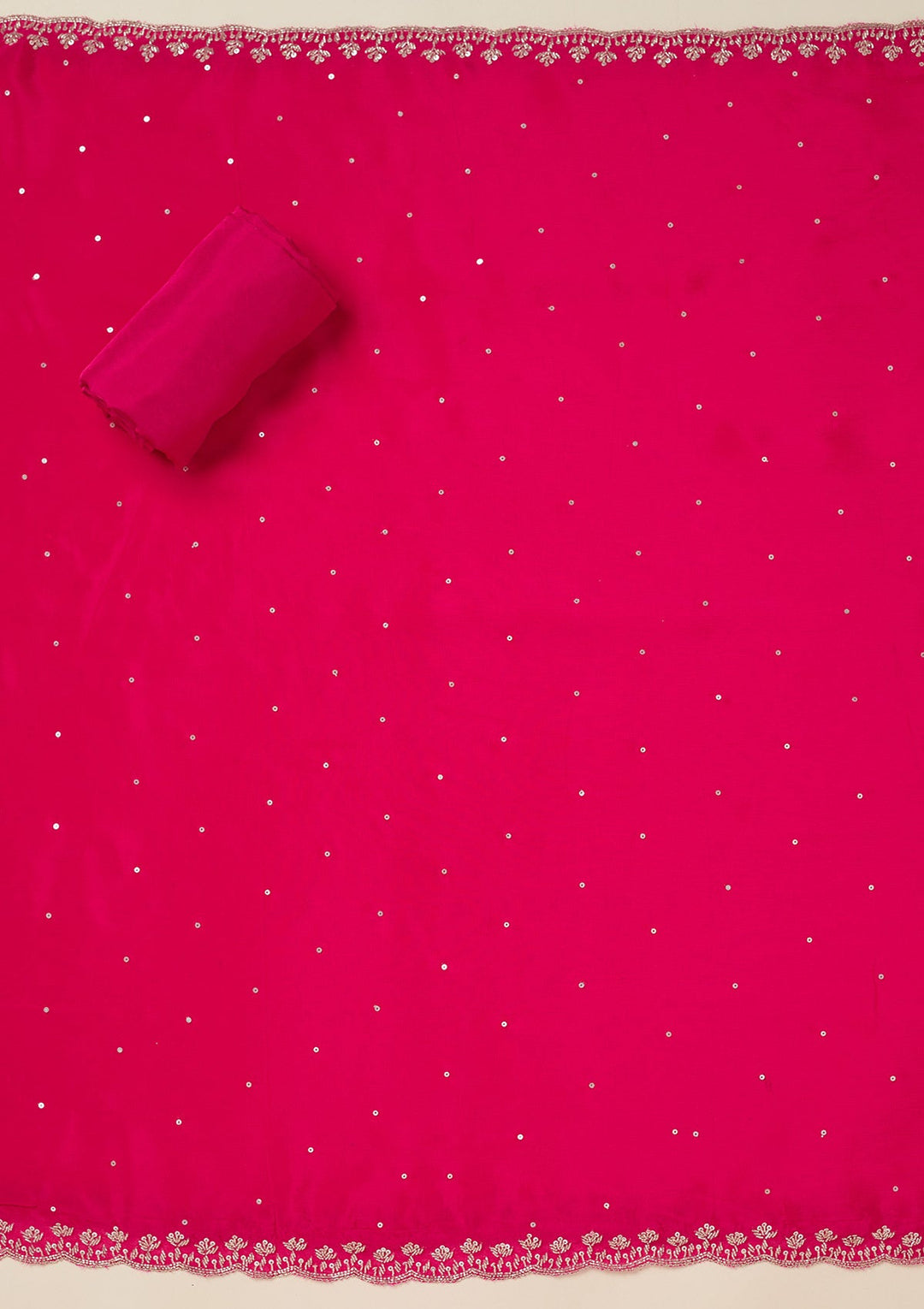 Rani Pink Cutdana Crepe Unstitched Salwar Suit-koskii