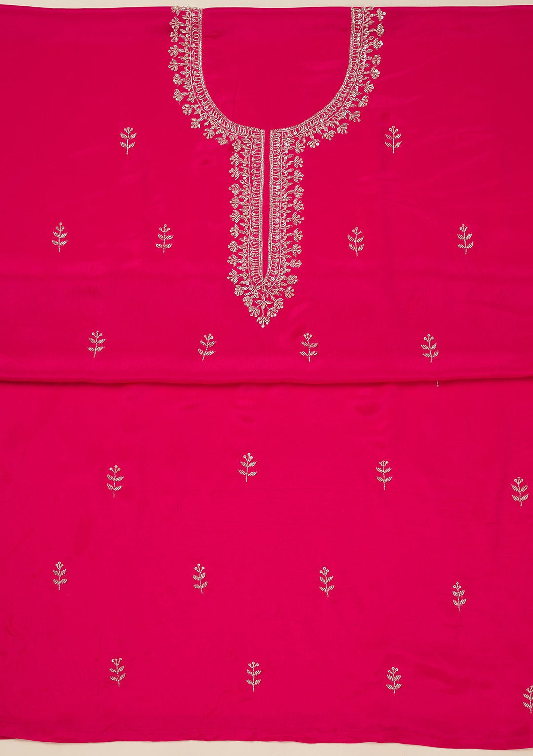 Rani Pink Cutdana Crepe Unstitched Salwar Suit-koskii