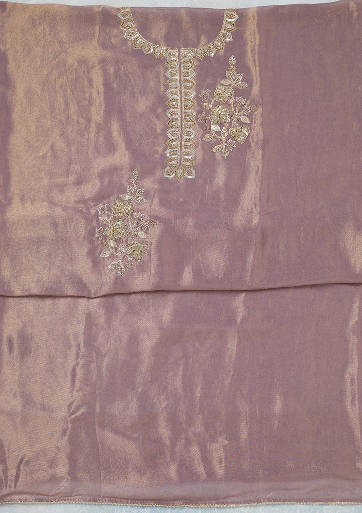 Lavender Sequins Organza Unstitched Salwar Suit-Koskii