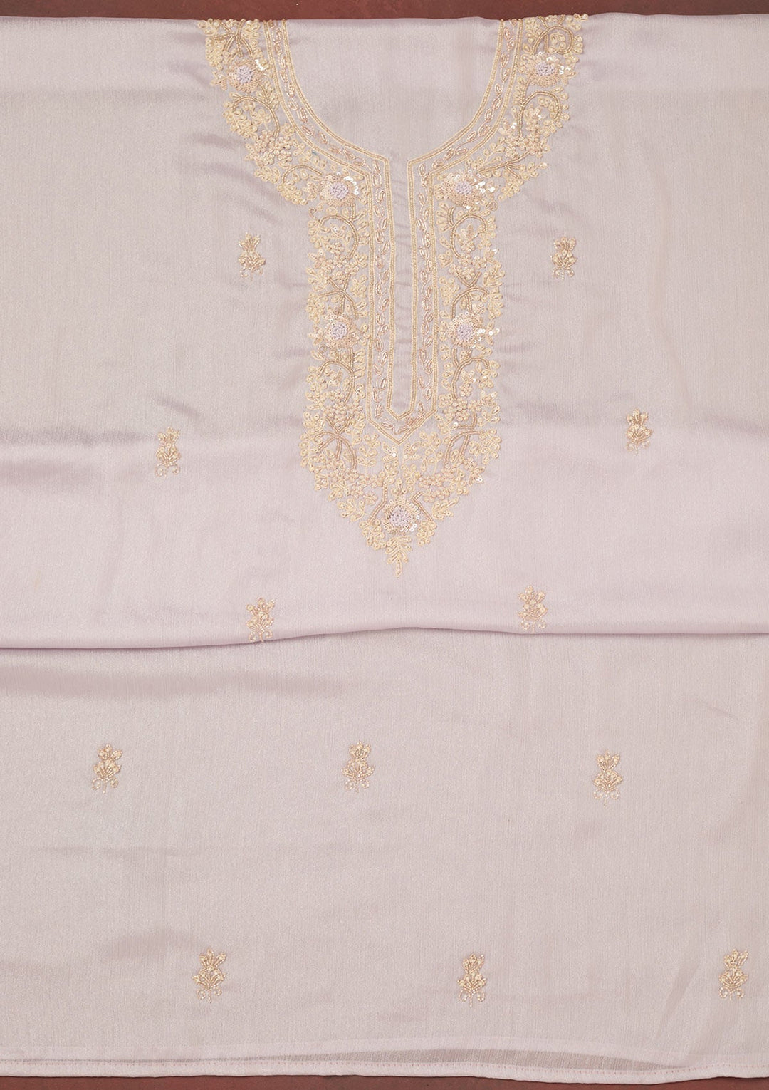 Purple Cutdana Chinon Unstitched Salwar Suit-Koskii