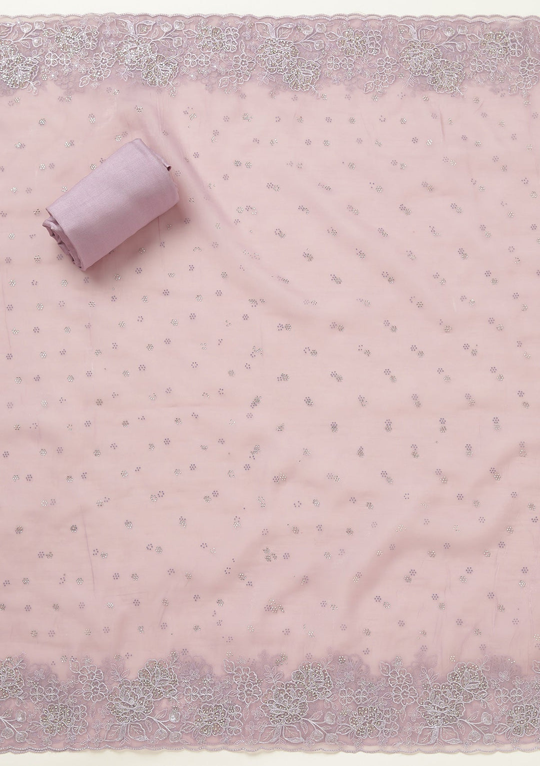 Lavender Threadwork Tissue Unstitched Salwar Suit-koskii