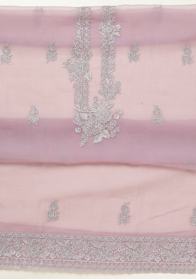 Lavender Threadwork Tissue Unstitched Salwar Suit-koskii
