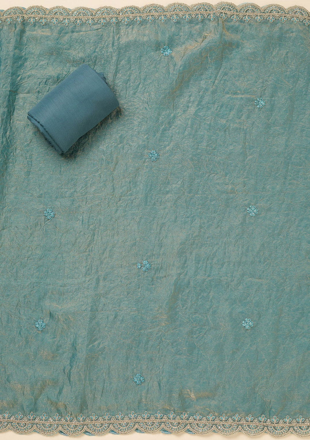 Sea Green Cutdana Tissue Unstitched Salwar Suit